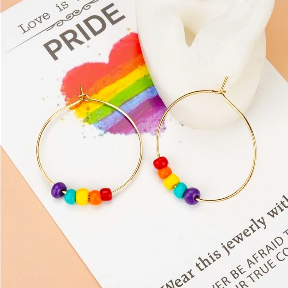 ๐๐๐๐งกโค๏ธ Rainbow Pride Hoop Earrings - Picture 1 of 4